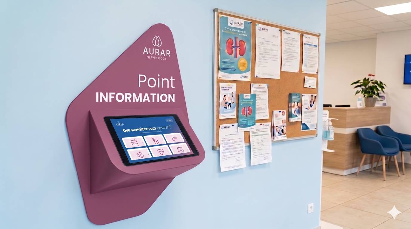 Borne Aurar intégrée en salle d'attente